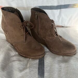 Merona suede wedge ankle boots